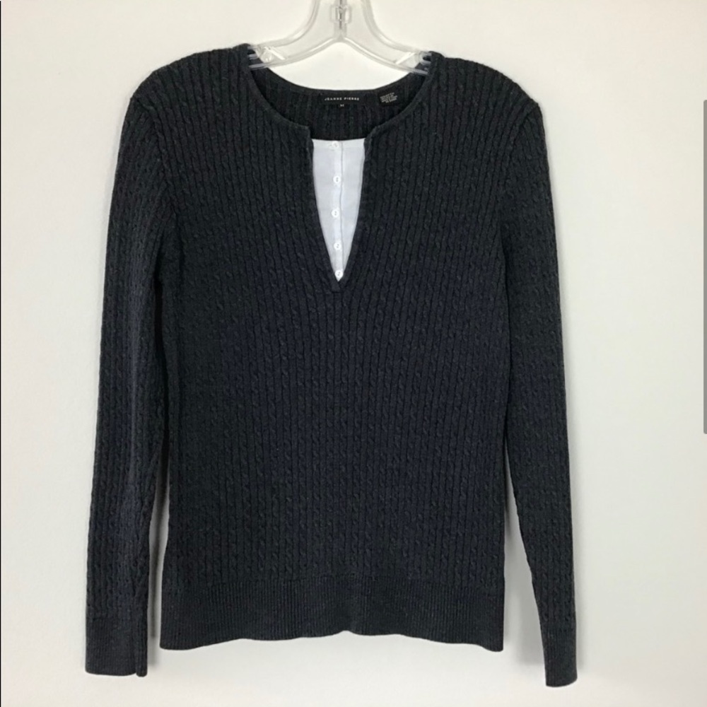 Jean Pierre Sweater Cable Knit Gray Size M - Picture 7 of 7